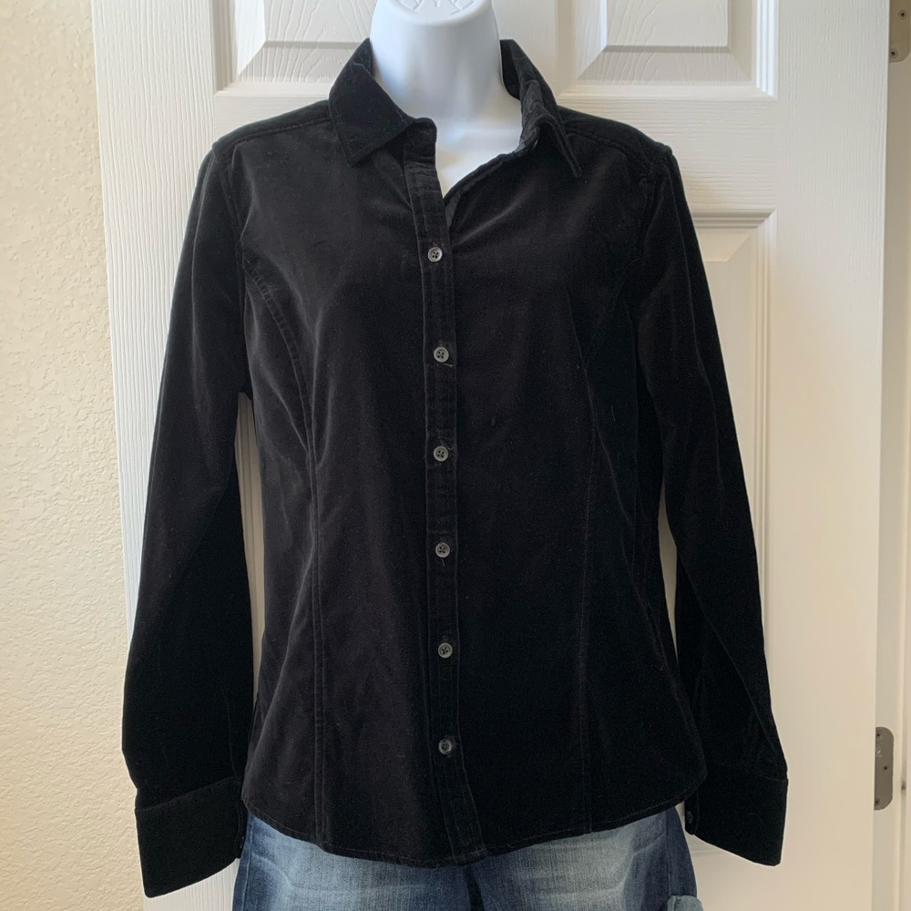 Eddie Bauer Velvet Button Down Shirt - EUC